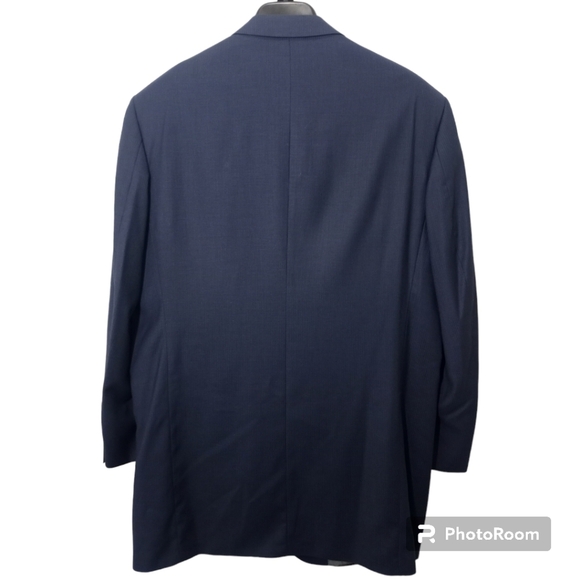 Stacy Adams Gold Label Size 44L Dark Blue Blazer Suit Jacket Coat - Picture 14 of 15